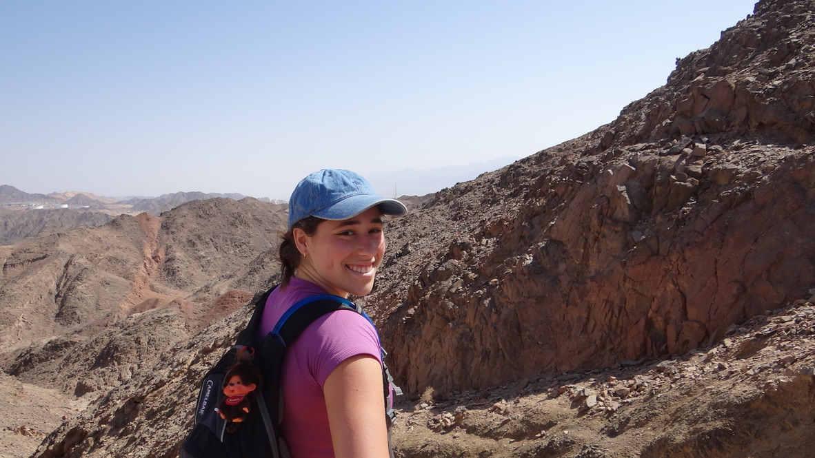 Muss Spring 2026 participant Einav Garten hiking Mount Tzafachot in Eilat