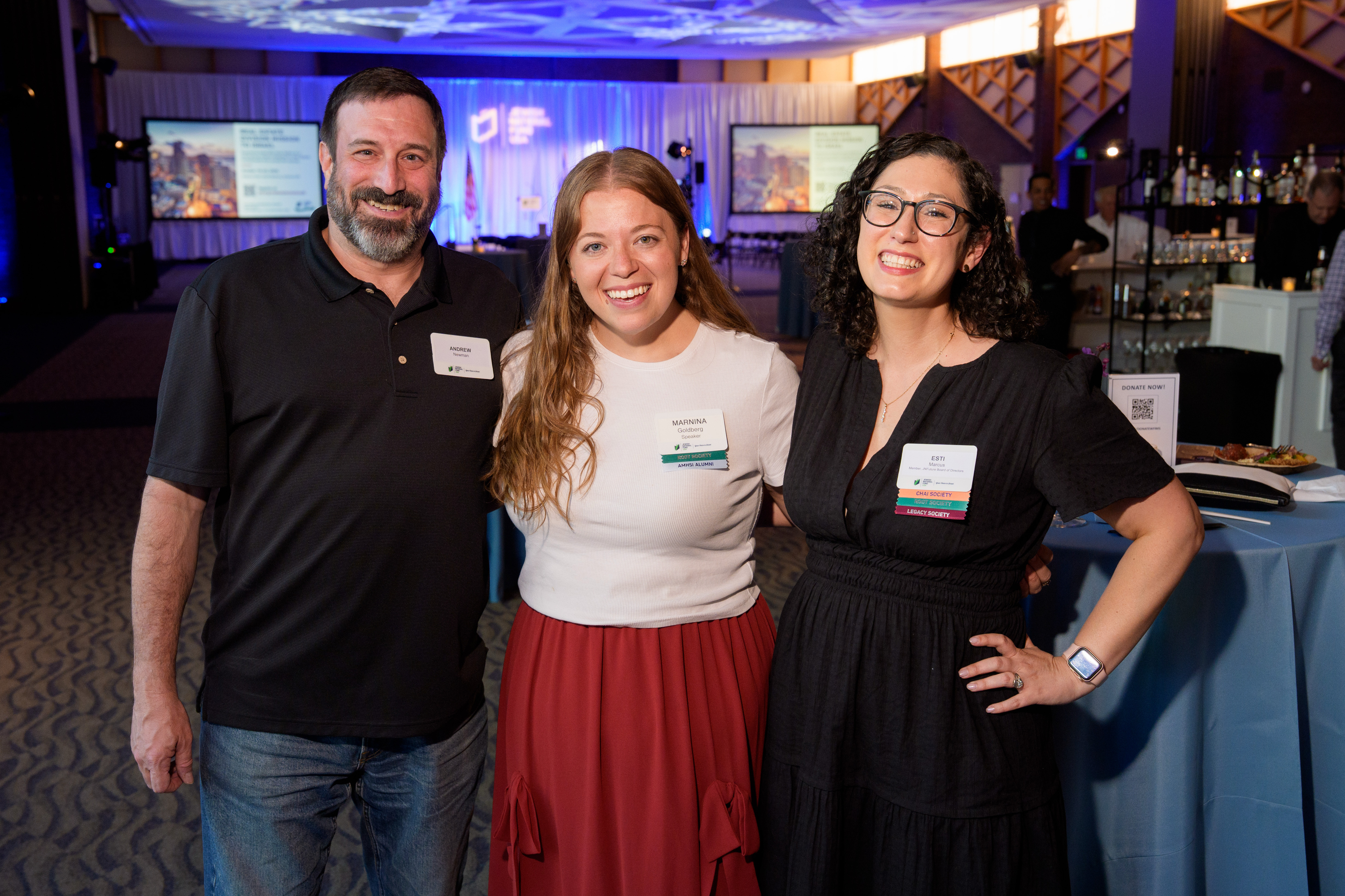 A group of event attendees from left to right: Andrew Newman, JNFuture Board members Marnina Goldberg and Esti Marcus