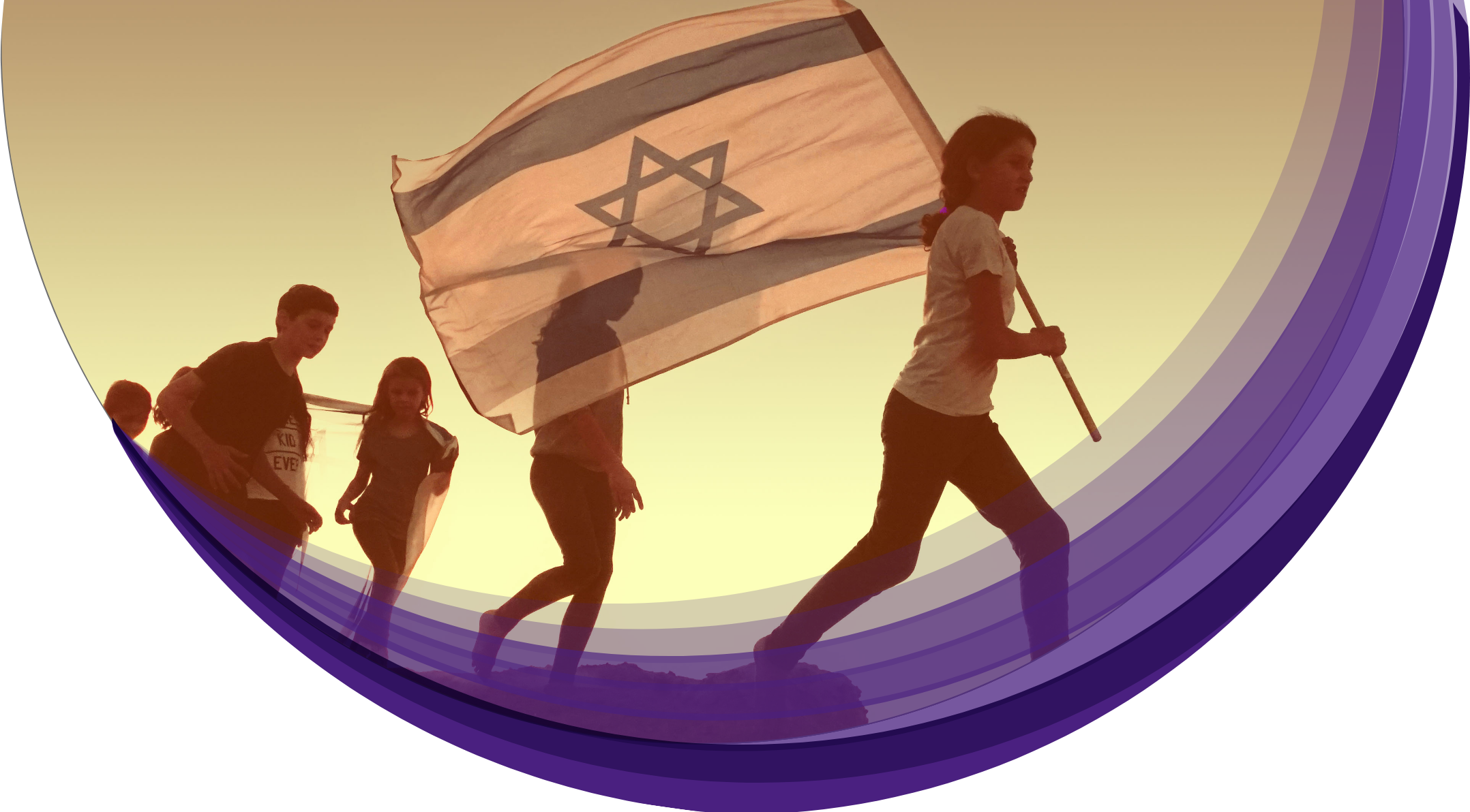 children with israeli flag