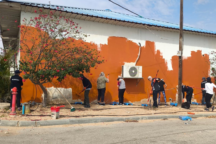Volunteers Painting in Israel