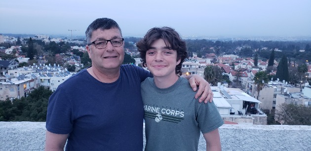 Boaz Meir pictured with his son, Tomer, in Israel