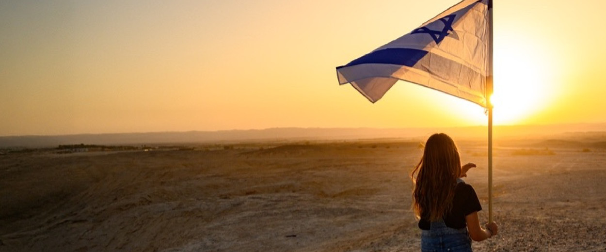 girl holding flag