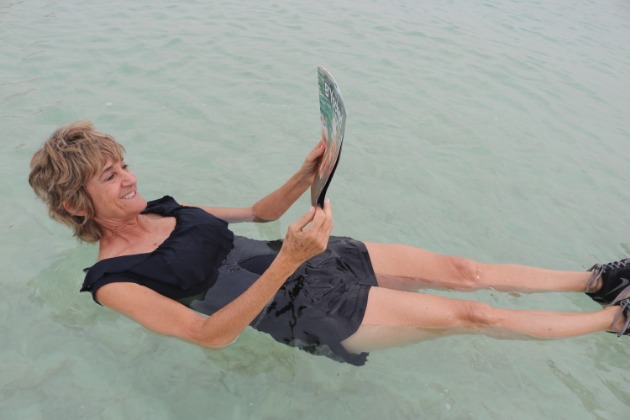 Dianne Ruderman floats in the Dead Sea