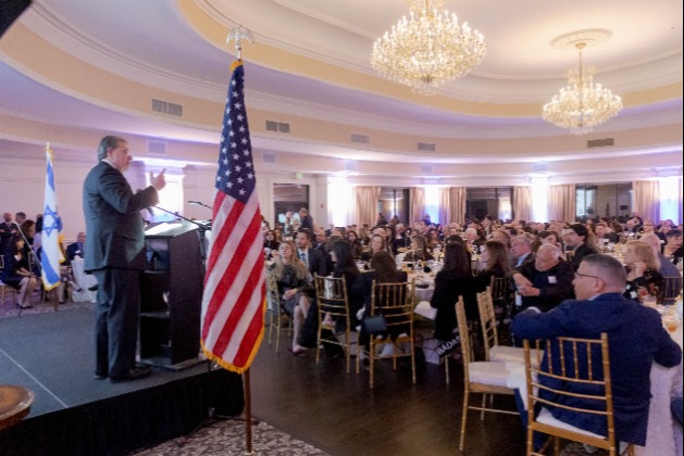Jewish National Fund-USA CEO Russell F. Robinson addresses the audience (photo credit: Michael Jurick)