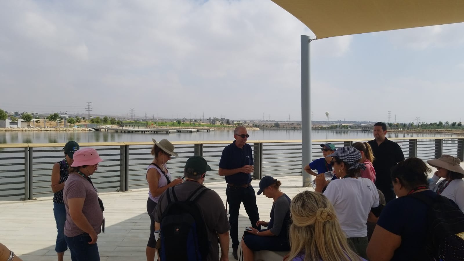 Educators Mission participants explore JNF-USA's new Be'er Sheva River Park (Courtesy JNF-USA)