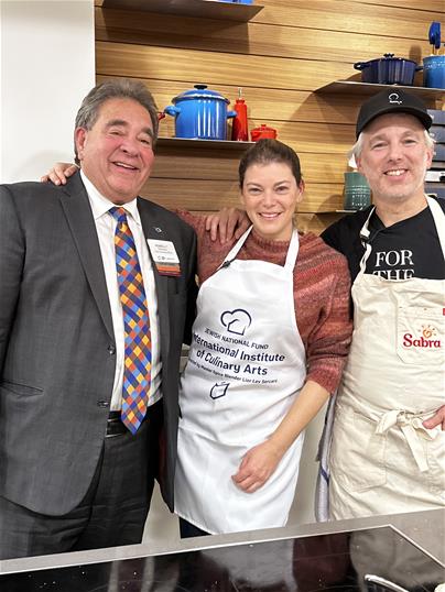 JNF-USA CEO Russell F. Robinson, Gail Simmons, and Lior Lez Sercarz