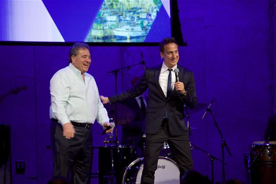 JNF-USA CEO Russell F. Robinson and comedian Elon Gold